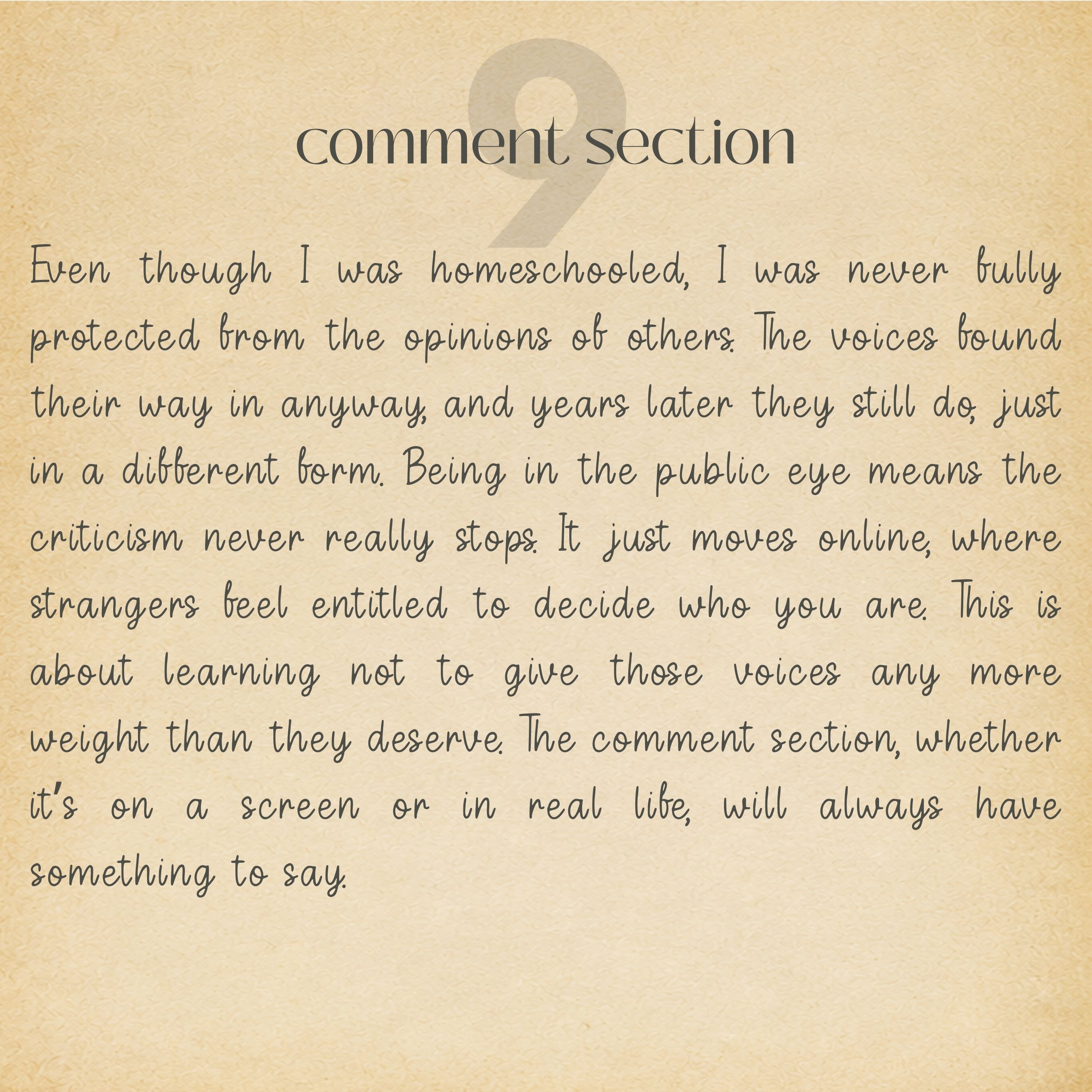 comment section – song notes