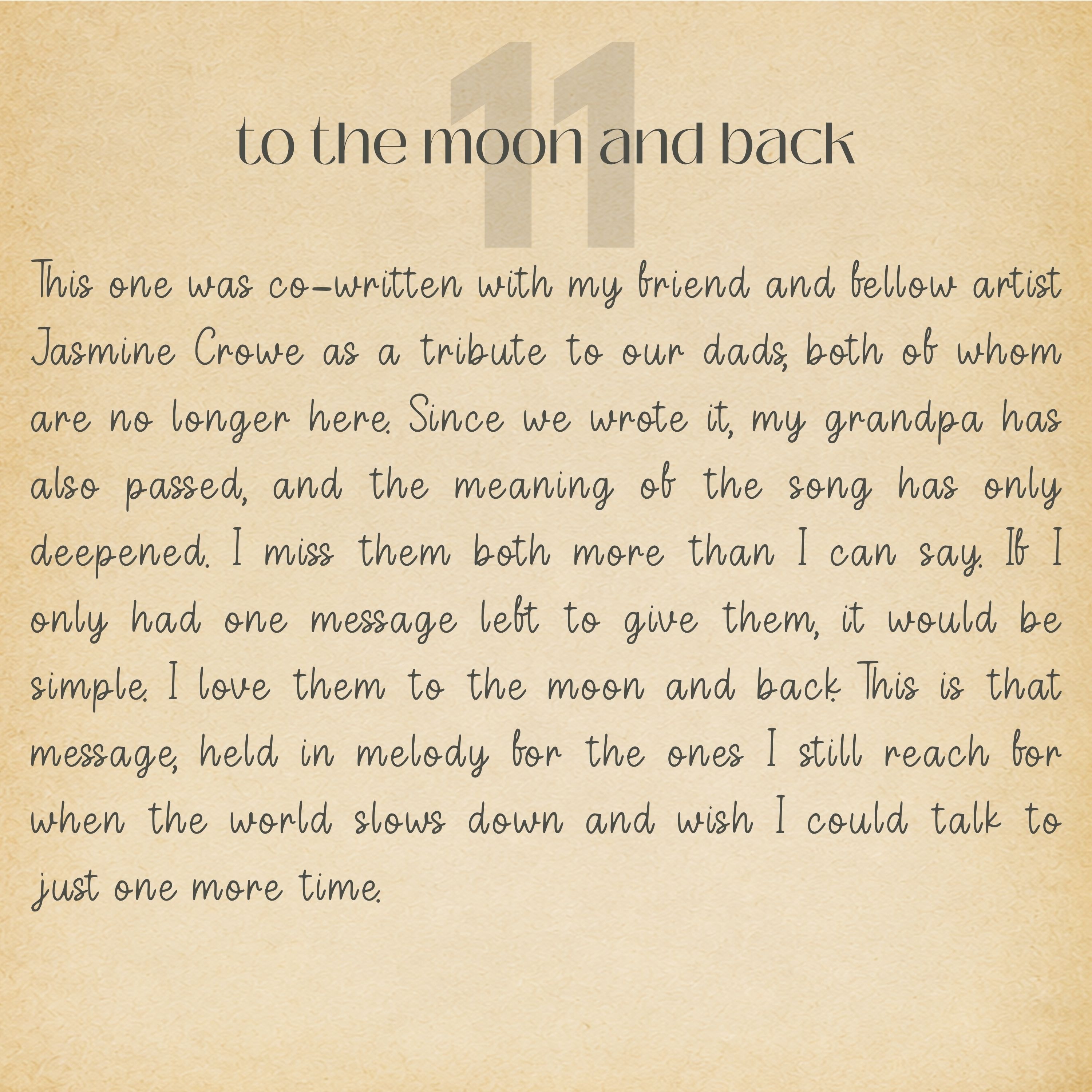 to the moon and back – song notes