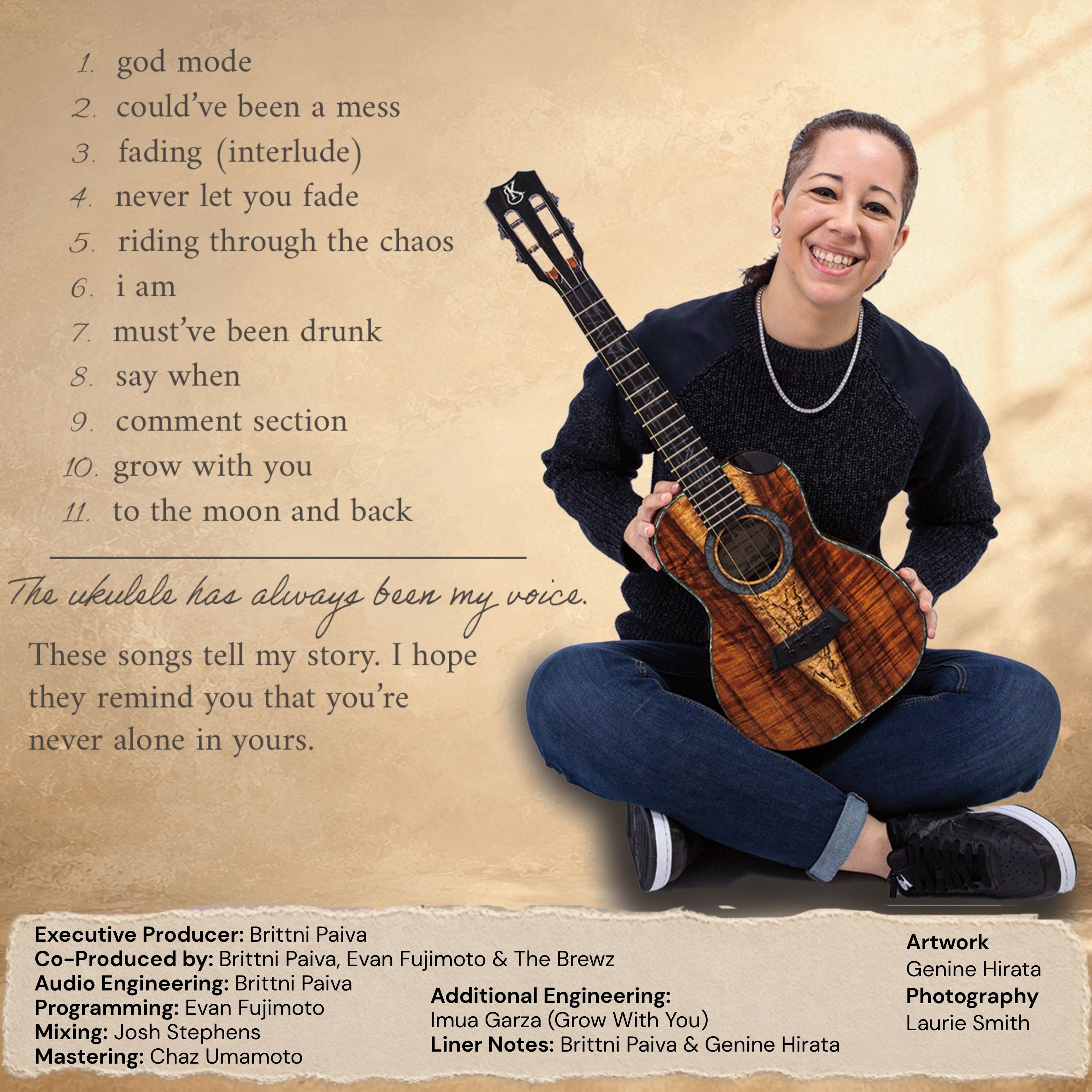 Through the Chaos – back cover with tracklist and credits