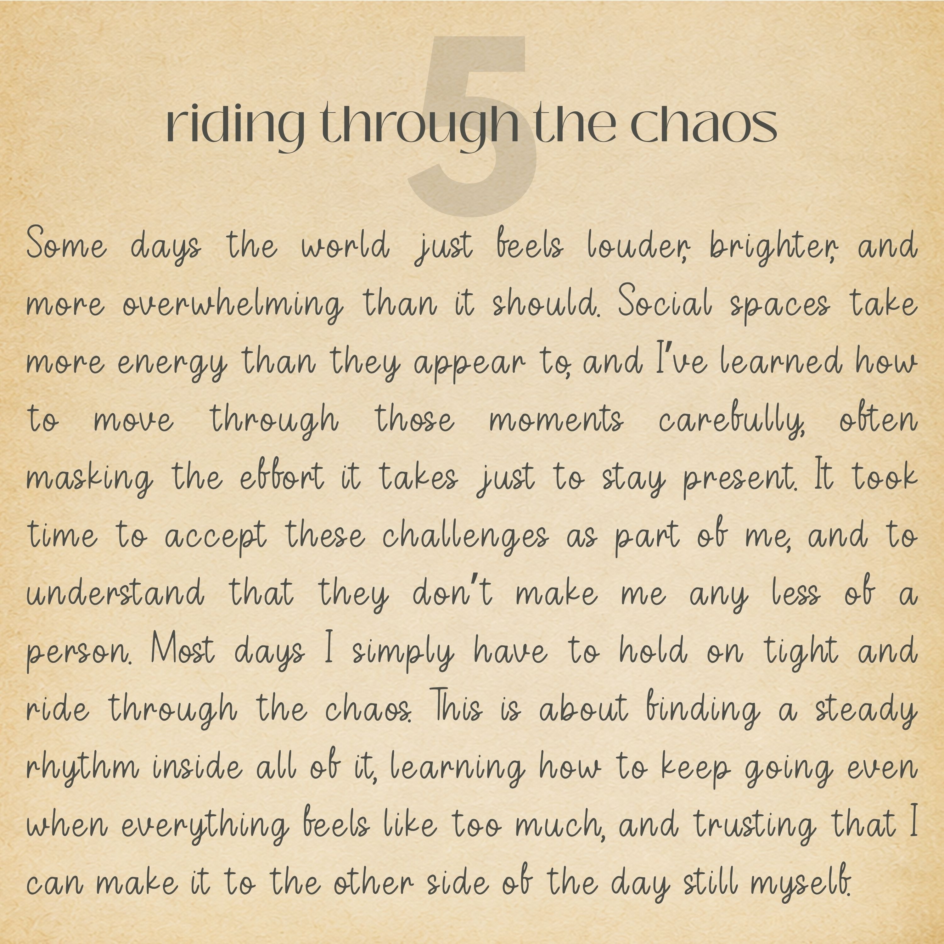 riding through the chaos – song notes